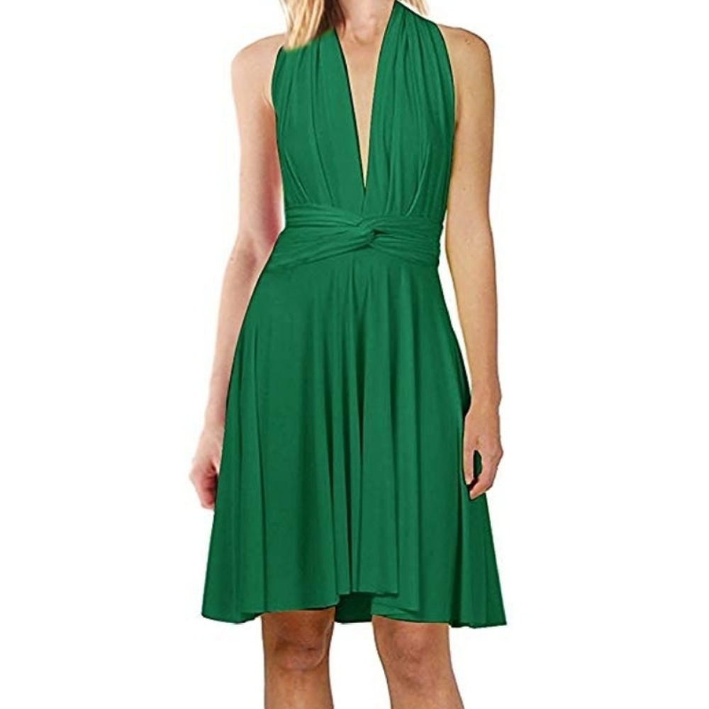 Green Infinity Wrap Dress